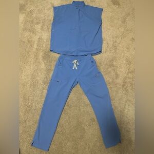 Figs Ceil Blue Rafaela Top XS and Yola Pant XSP